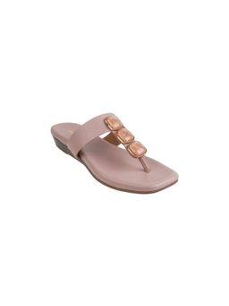 Metro - Women Peach Synthetic Slip On Flats