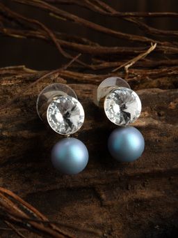 E2O - Fancy With Turquoise Stone Embellished Round Shaped Drop Earring