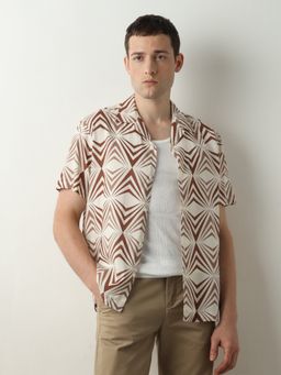 Selected - Brown Cuban Collar Shirt