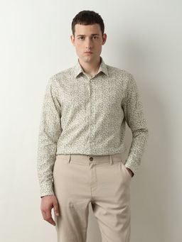 Selected - Beige Printed Slim Fit Shirt