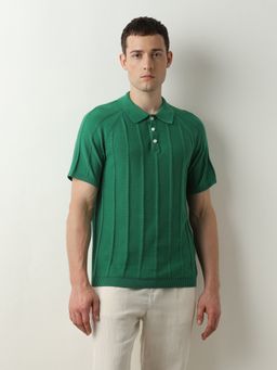 Selected - Green Organic Cotton Polo T-Shirt