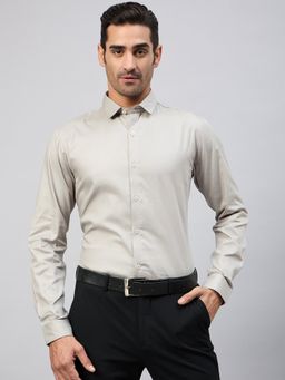 Club York - Grey Solid Formal Shirt