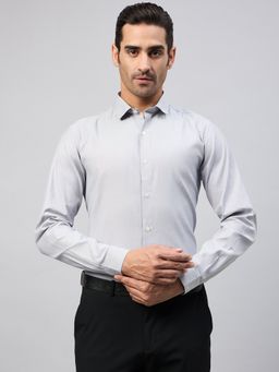 Club York - Grey Solid Formal Shirt