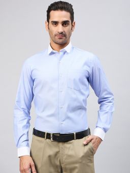 Club York - Blue Solid Formal Shirt