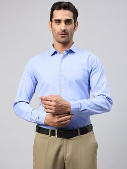 Club York - Blue Solid Formal Shirt