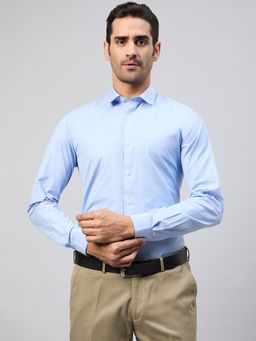 Club York - Blue Solid Formal Shirt