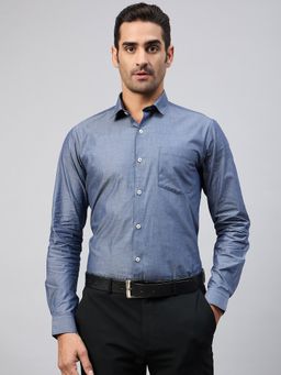 Club York - Indigo Solid Formal Shirt