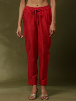 Abhishti - Red Narrow Straight Pant