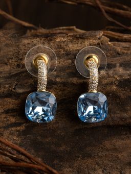 E2O - Fancy With Turquoise Stone Embellished Round Shaped Drop Earring