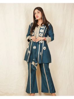 FashionTownie - Silk Teal Co-ord Set