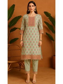 FashionTownie - Polyester Crepe Multi-Color Kurta with Pant