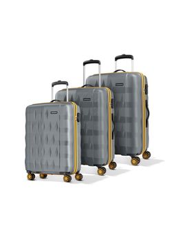 Aristocrat - Comet Hard Luggage Trolley Bags - Grey (Pack of 3)