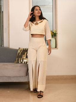 Mulmul - Zurine Schiffli Co-Ord (Set of 2)