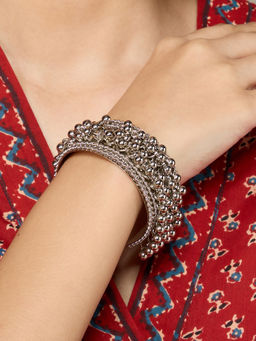 Azai by Nykaa Fashion - Silver Oxidised Statement Bracelet