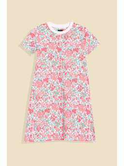 Allen Solly - Girls White Print Regular Fit Casual Dress