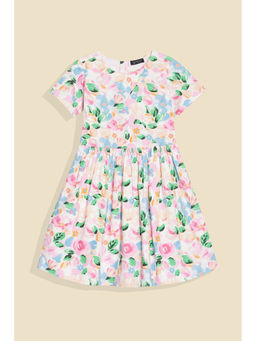 Allen Solly - Girls White Print Casual Dress