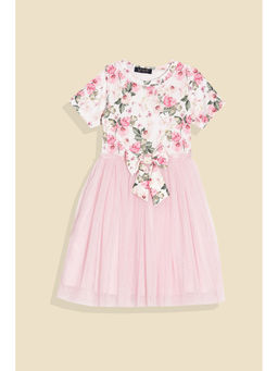 Allen Solly - Girls Pink Print Regular Fit Party Dress