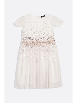 Allen Solly - Girls White Embellished Regular Fit Casual Dress