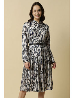 Allen Solly - Women Multi-Color Print Casual Dress with Belt (Set of 2)