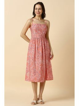 Allen Solly - Women Peach Print Casual Dress