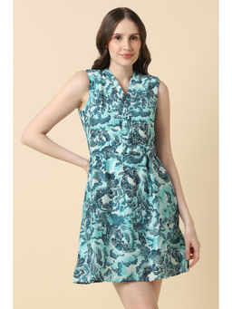 Allen Solly - Women Blue Print Casual Dress