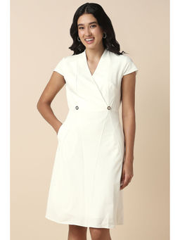 Allen Solly - Women White Solid Formal Dress