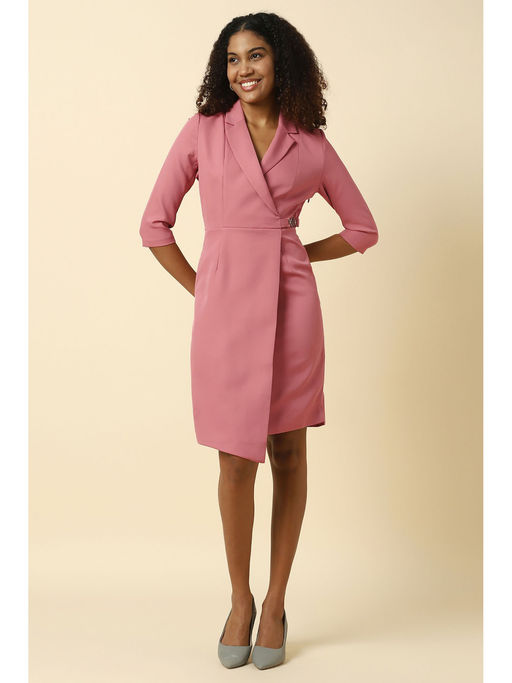 open lace back dress Buy Allen Solly Women Pink Solid Formal Dress at Amazon.in