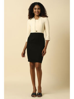 Allen Solly - Women Beige Patterned Formal Dress