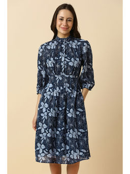Allen Solly - Women Navy Blue Print Casual Dress