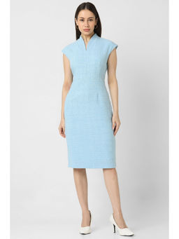 Van Heusen - Women Blue Check Formal Dress