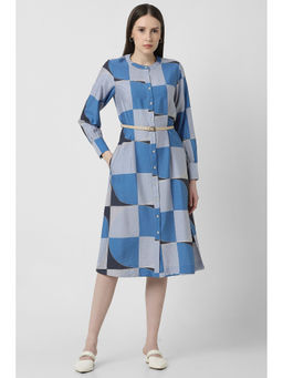 Van Heusen - Women Blue Print Casual Dress