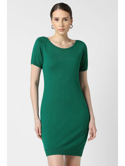 Van Heusen - Women Green Textured Party Dress