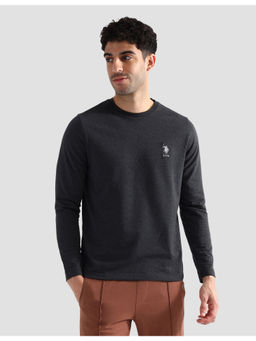 U.S. POLO ASSN. - Grey Pure Cotton Regular T-Shirt