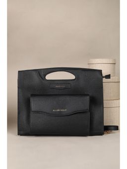 Allen Solly - Women Black Casual Handbag With Detachable Pouch