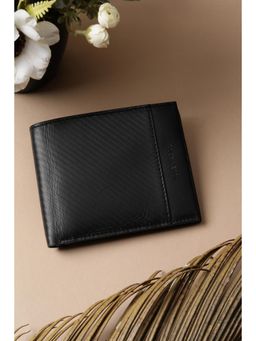 Allen Solly - Men Black Textured Genuine Leather Wallet