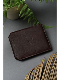 Allen Solly - Men Brown Textured Genuine Leather Wallet