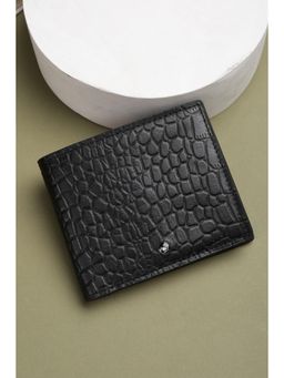 Louis Philippe - Men Black Textured Genuine Leather Wallet
