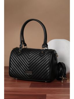 Van Heusen - Women Black Solid Casual Handbag With Detachable Strap