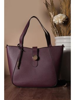 Van Heusen - Women Purple Textured Casual Handbag With Detachable Strap