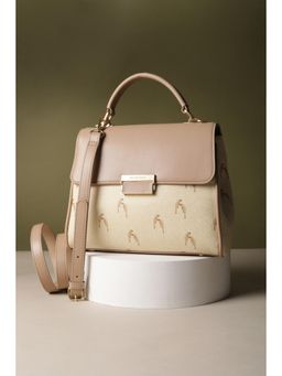 Van Heusen - Women Beige Printed Casual Handbag With Detachable Strap