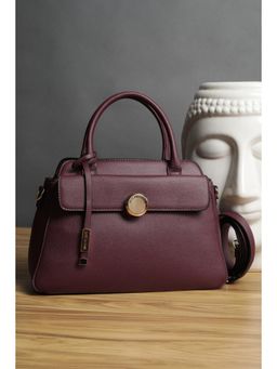 Van Heusen - Women Purple Textured Casual Handbag With Detachable Strap