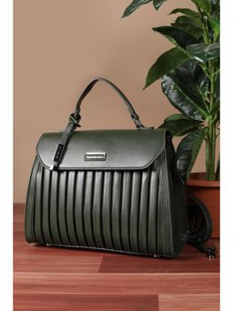 Van Heusen - Women Green Textured Casual Handbag With Detachable Strap