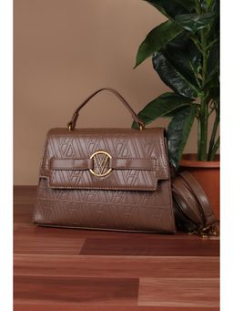 Van Heusen - Women Brown Textured Casual Handbag With Detachable Strap