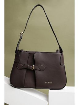 Van Heusen - Women Brown Solid Casual Handbag