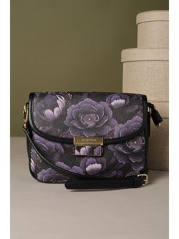 Van Heusen - Women Black Printed Casual Sling Bag With Detachable Strap