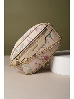 Van Heusen - Women Beige Printed Casual Sling Bag With Detachable Strap
