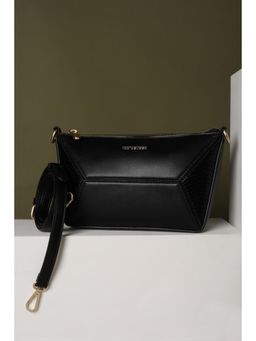 Van Heusen - Women Black Solid Casual Sling Bag With Detachable Strap