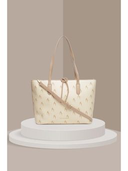 Van Heusen - Women Beige Printed Formal Handbag With Detachable Strap