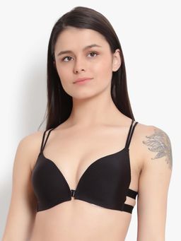 BRACHY - Women Black Front Open Lightly Padded Push Up Bra