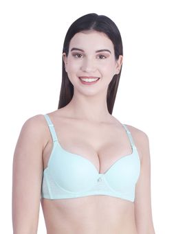 BRACHY - Women Self Design Wired Lightly Padded Push Up Bra Green